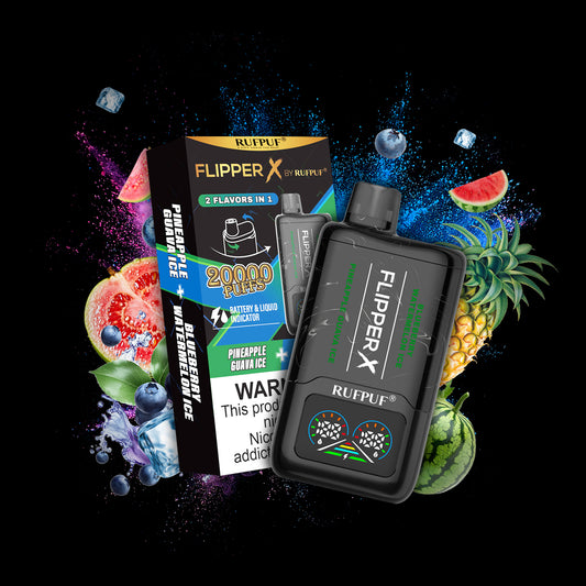 Flipper X Disposable Vape – 20,000 Puffs | Pineapple Guava Ice + Blueberry Watermelon Ice