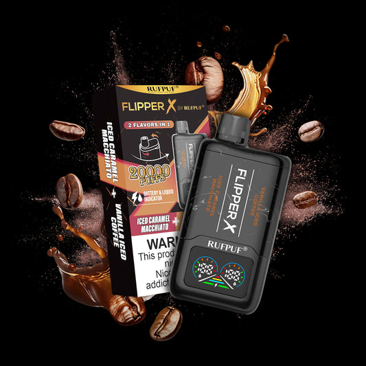 Iced Caramel Macchiato + Vanilla Iced Coffee - Flipper X Disposable Vape – 20,000 Puffs