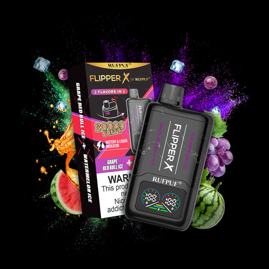 Grape Red Bull Ice + Watermelon Ice - Flipper X Disposable Vape – 20,000 Puffs