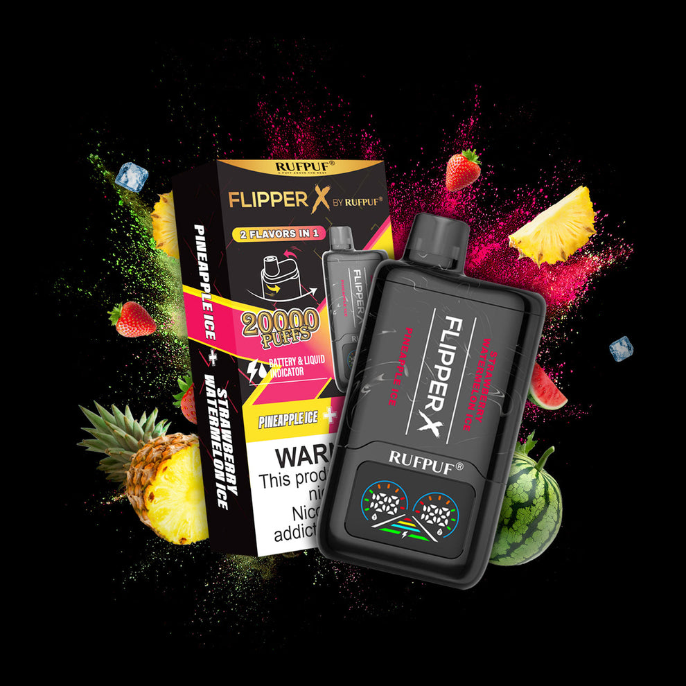 RUFPUF Flipper X 20000 Puffs Disposable Vape – Pineapple Ice + Strawberry Watermelon Ice