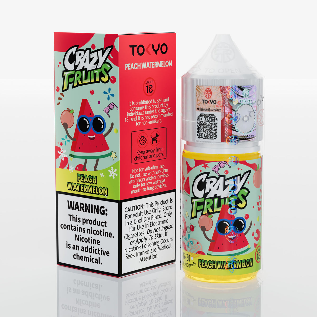 Tokyo Crazy Fruits Peach Watermelon Salt Nic 30ml Pakistan