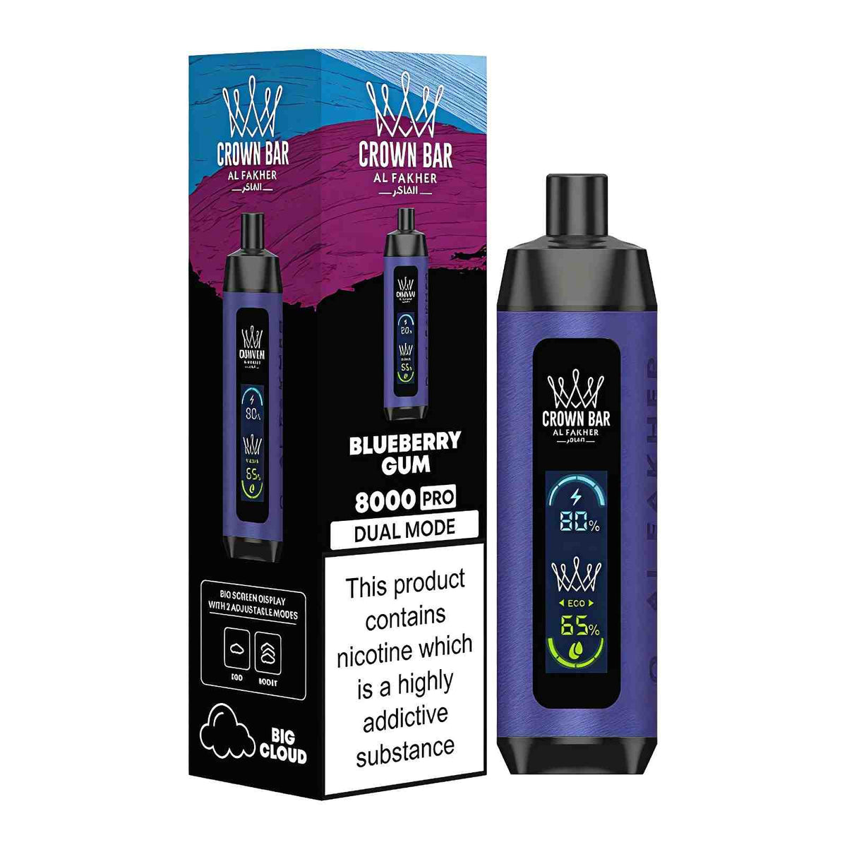 AL FAKHER CROWN BAR MEGA MAX DISPOSIBLE 8000 Puffs (MIX) At Best Price In Pakistan