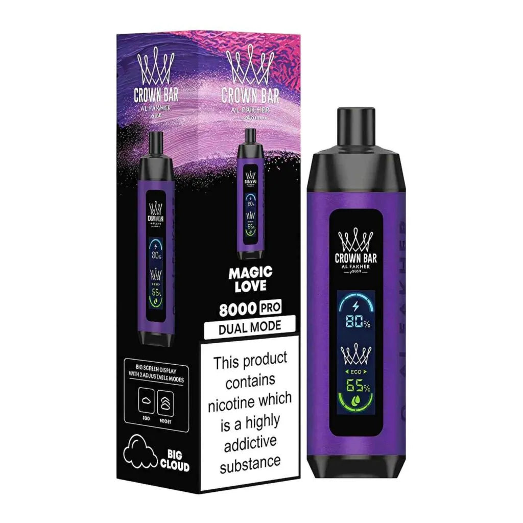 AL FAKHER CROWN BAR MEGA MAX DISPOSIBLE 8000 Puffs (MIX) At Best Price In Pakistan
