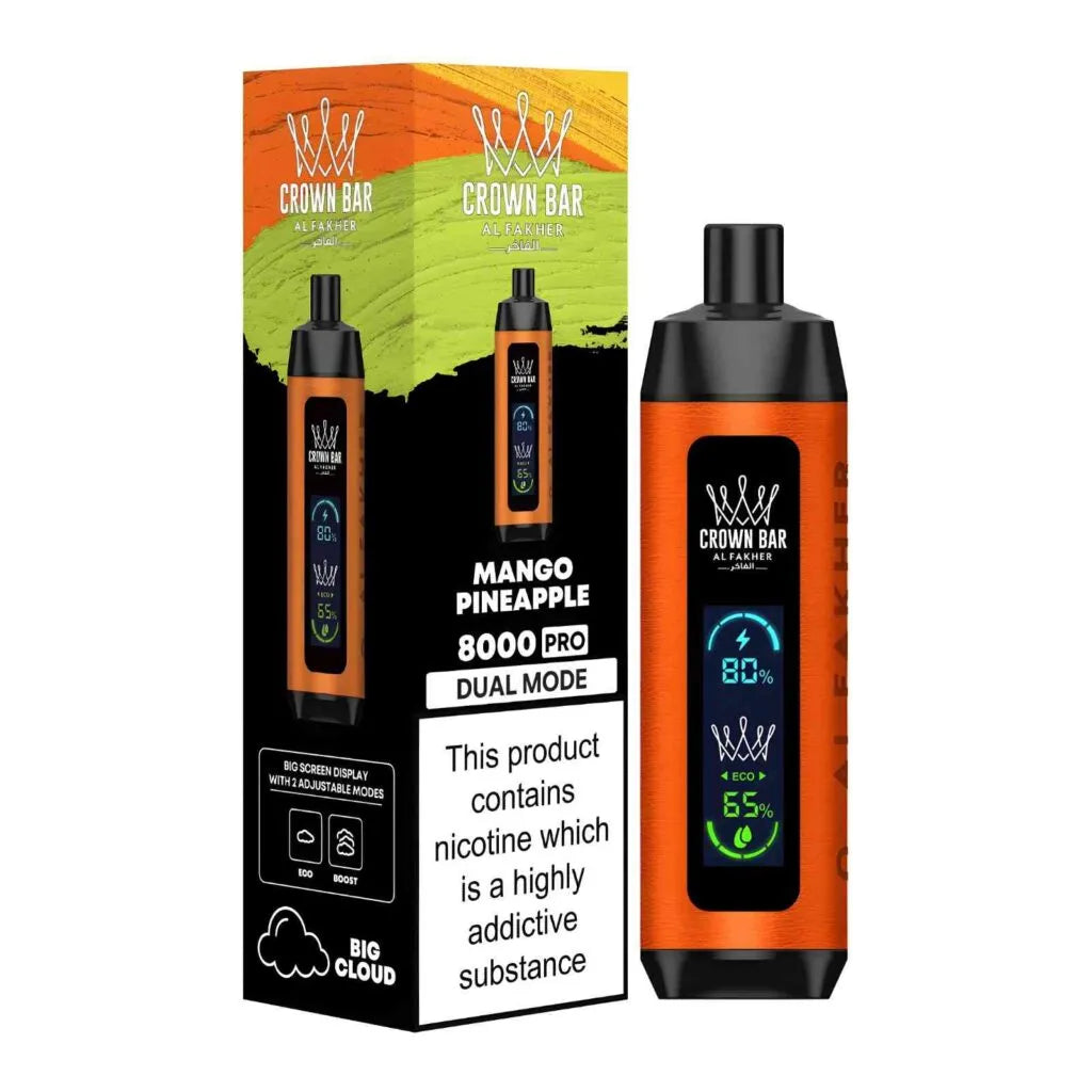 AL FAKHER CROWN BAR MEGA MAX DISPOSIBLE 8000 Puffs (MIX) At Best Price In Pakistan