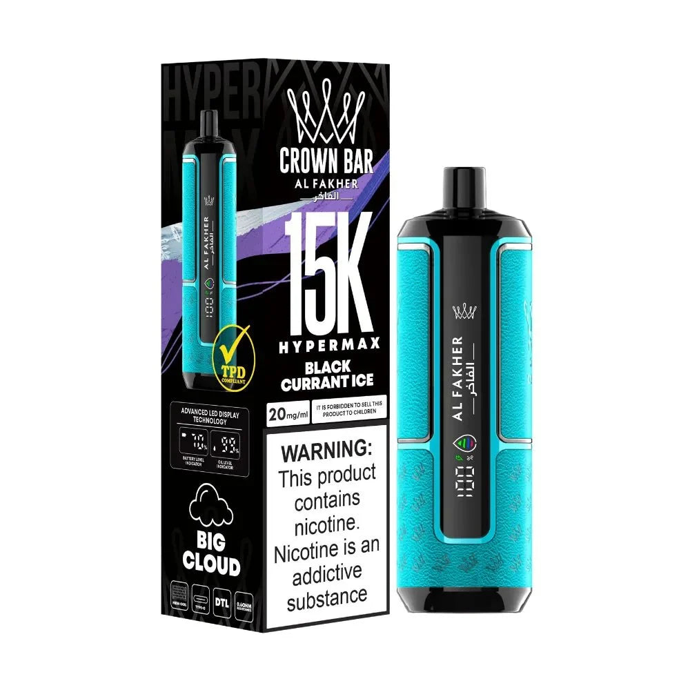 AL FAKHER CROWN BAR DISPOSIBLE HYPER MAX 15K Puffs (MIX) At best Price In Pakistan