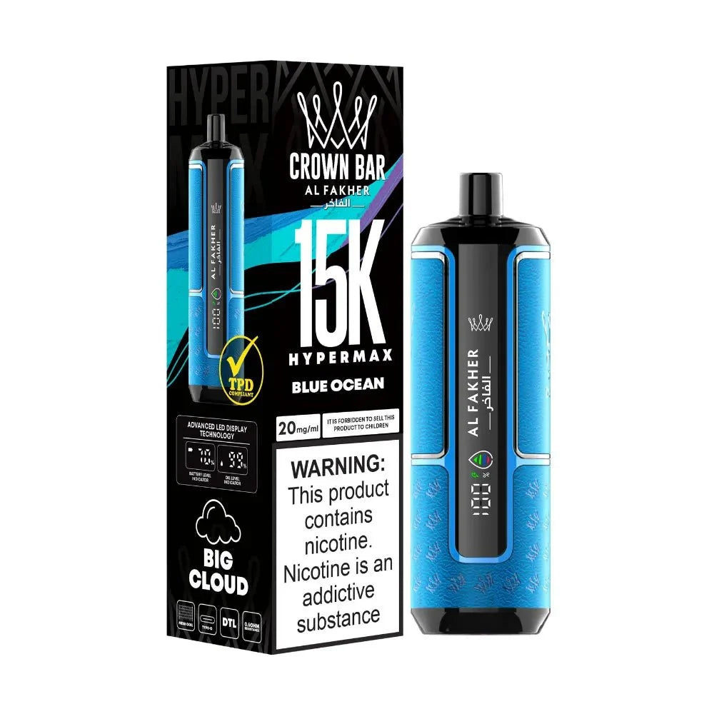AL FAKHER CROWN BAR DISPOSIBLE HYPER MAX 15K Puffs (MIX) At best Price In Pakistan