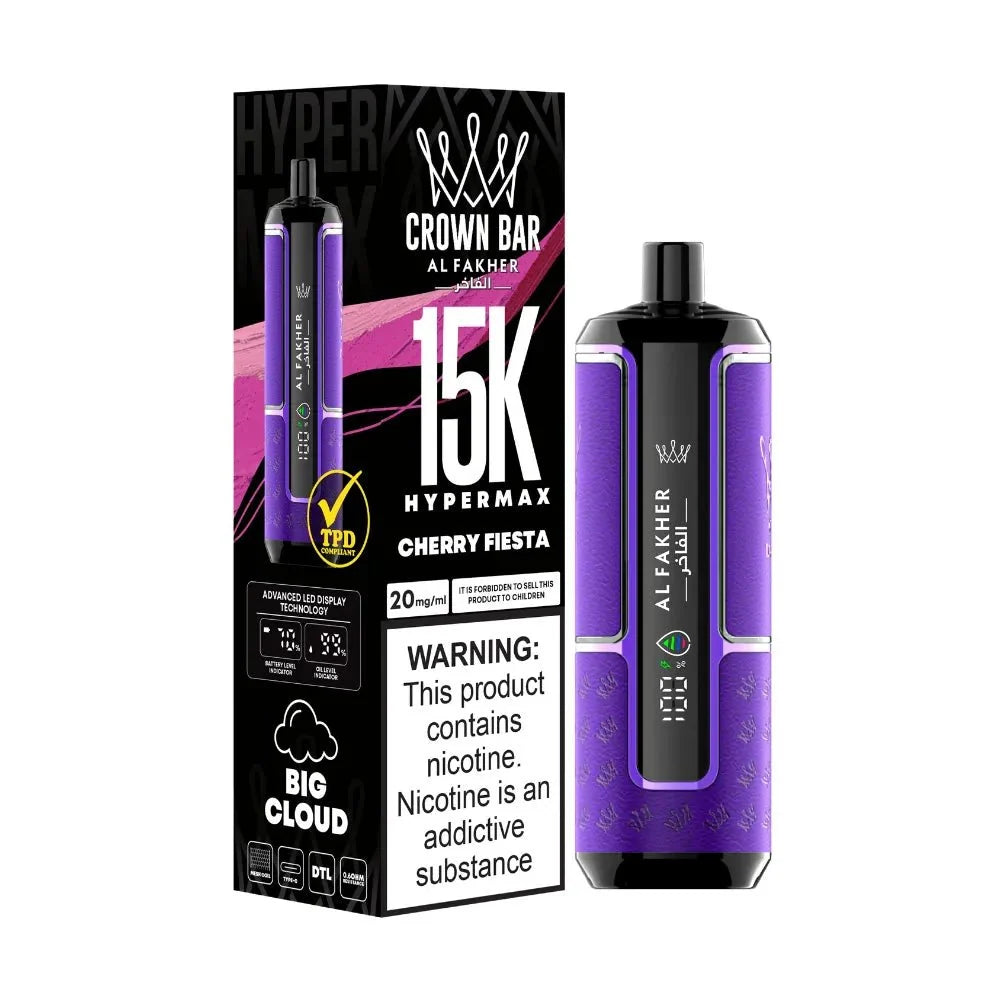 AL FAKHER CROWN BAR DISPOSIBLE HYPER MAX 15K Puffs (MIX) At best Price In Pakistan