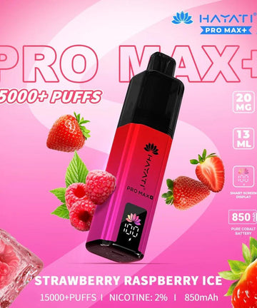 HAYATI Pro Max+ 15000 Puffs Disposable Vape – Strawberry Raspberry Ice