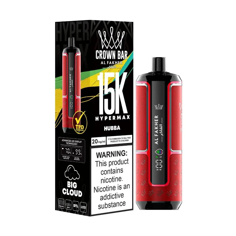 AL FAKHER CROWN BAR DISPOSIBLE HYPER MAX 15K Puffs (MIX) At best Price In Pakistan