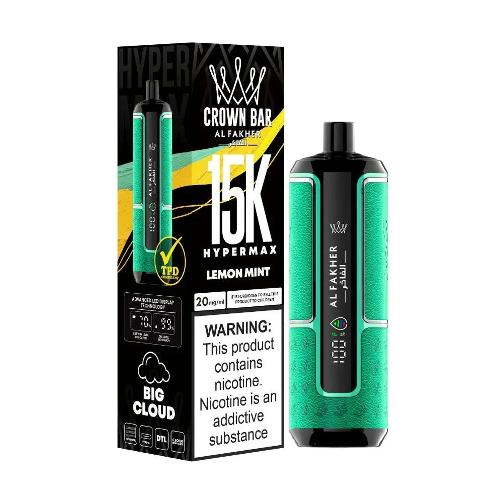 AL FAKHER CROWN BAR DISPOSIBLE HYPER MAX 15K Puffs (MIX) At best Price In Pakistan