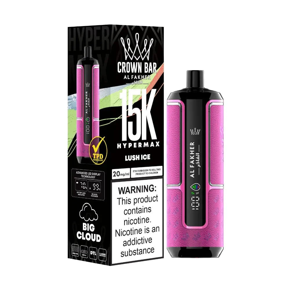 AL FAKHER CROWN BAR DISPOSIBLE HYPER MAX 15K Puffs (MIX) At best Price In Pakistan