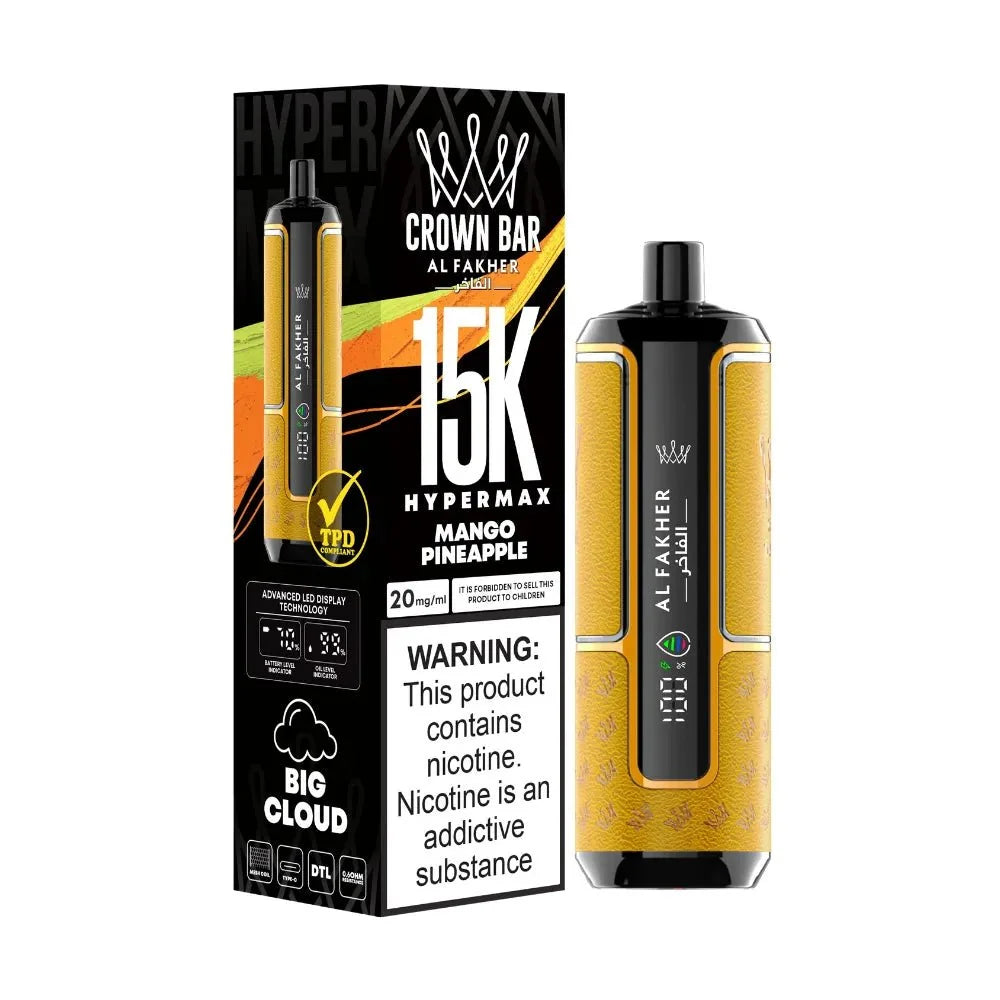 AL FAKHER CROWN BAR DISPOSIBLE HYPER MAX 15K Puffs (MIX) At best Price In Pakistan