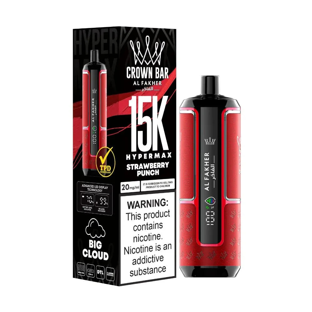 AL FAKHER CROWN BAR DISPOSIBLE HYPER MAX 15K Puffs (MIX) At best Price In Pakistan