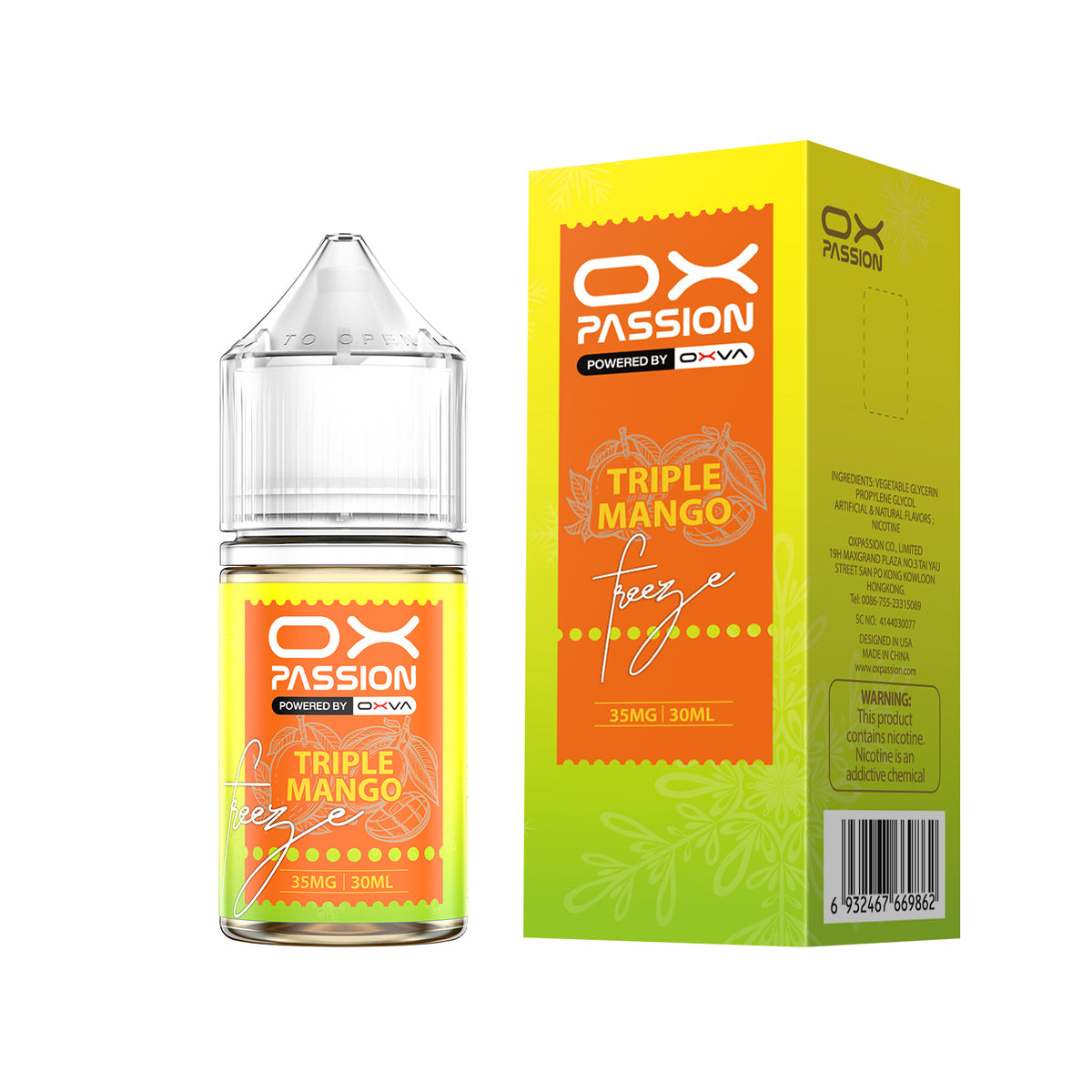 OX Passion by OXVA - Triple Mango Freeze – Premium Nicotine Salt E-Liquid (30ML)