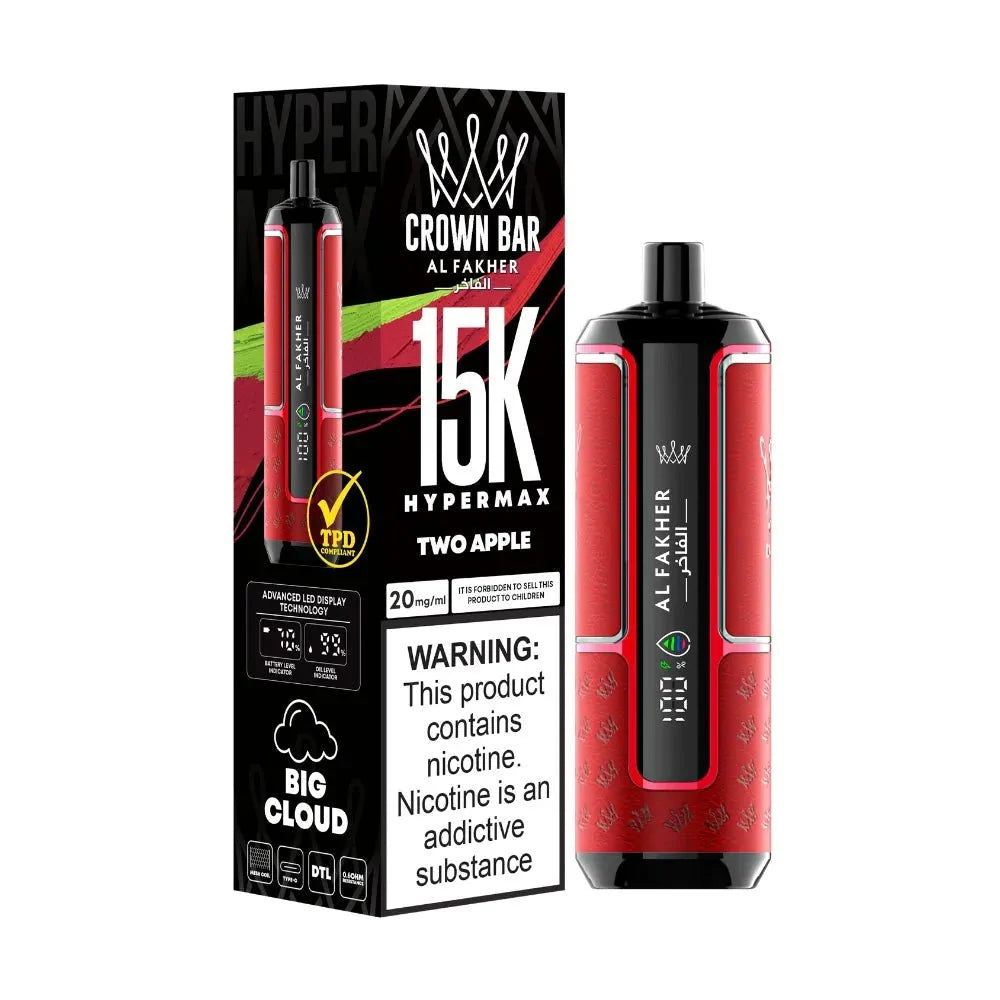 AL FAKHER CROWN BAR DISPOSIBLE HYPER MAX 15K Puffs (MIX) At best Price In Pakistan