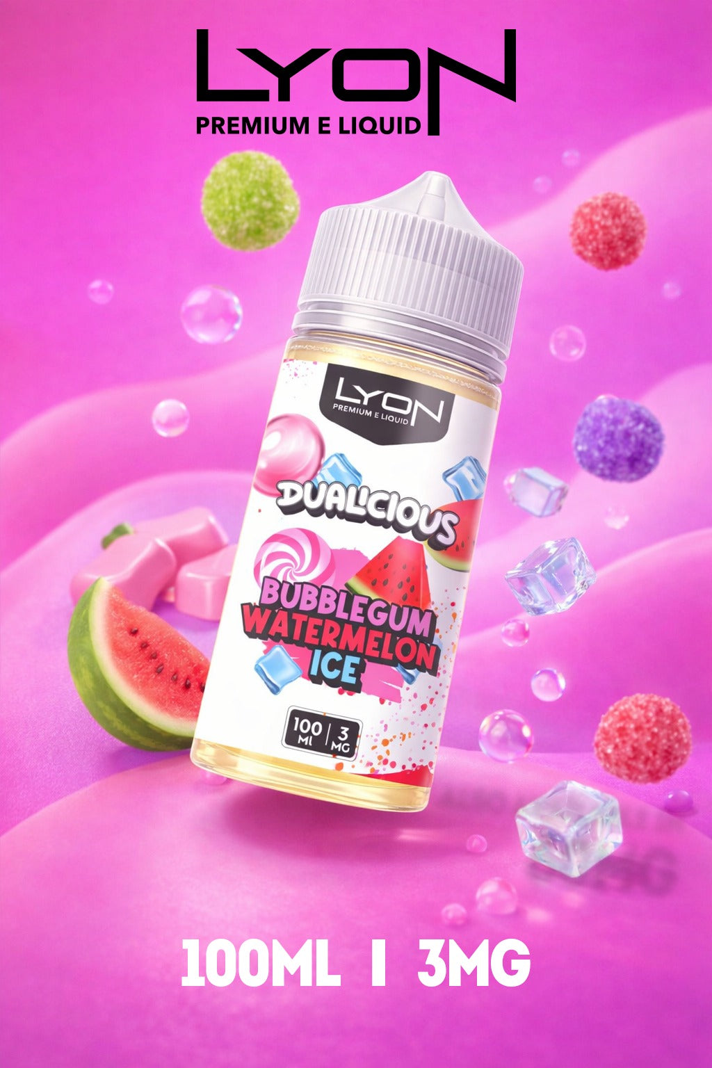 LYON Dualicious E-Liquid 100ml 3mg Freebase | 9 Dual-Fruit Ice Flavours – Best Price in Pakistan