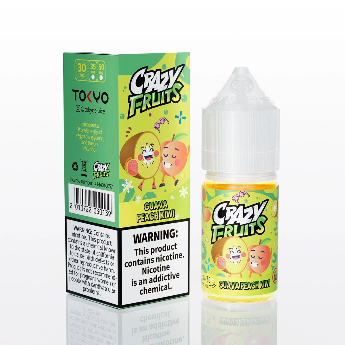 Tokyo Crazy Fruits Guava Peach Kiwi Salt Nic 30ml Pakistan