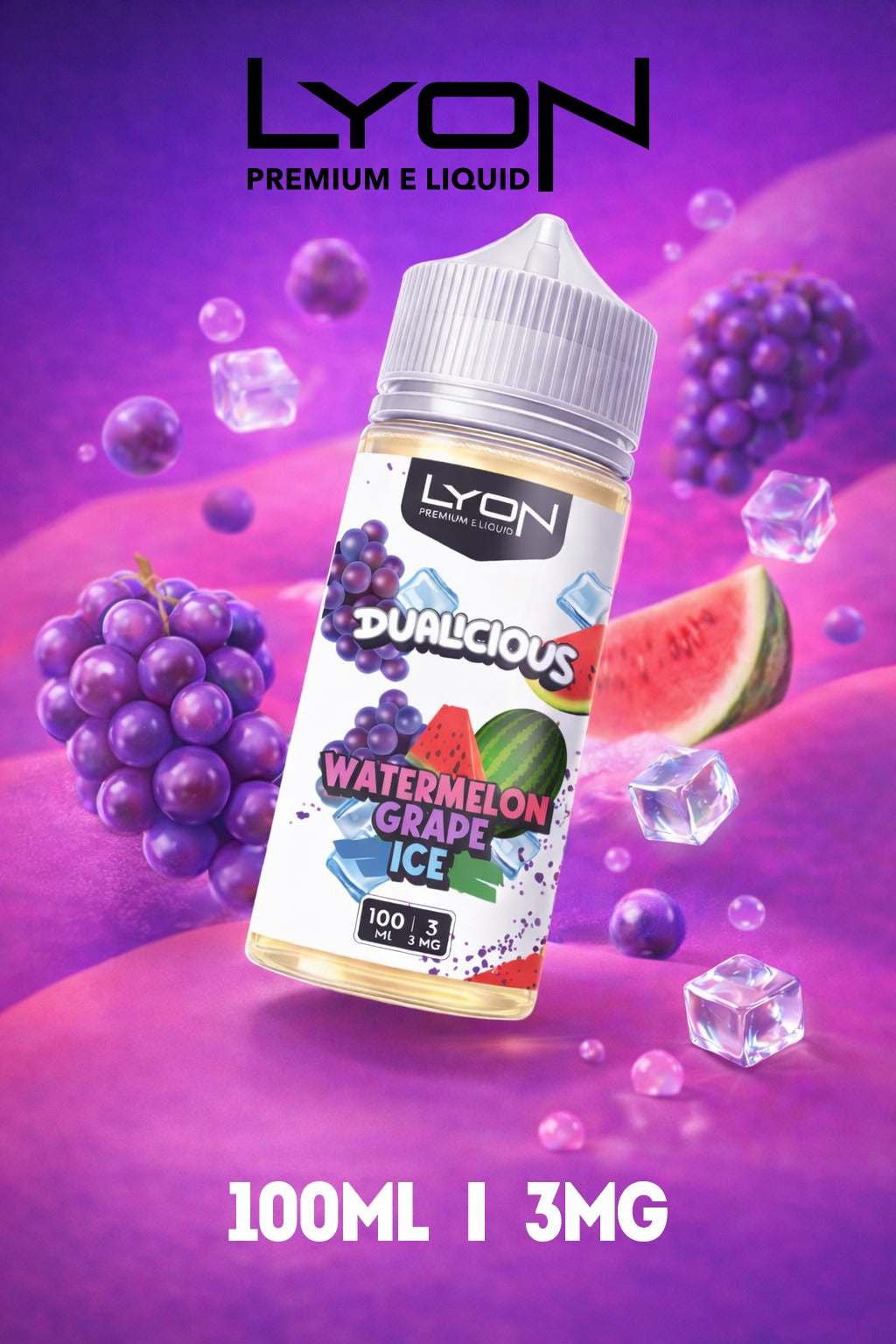 LYON Dualicious E-Liquid 100ml 3mg Freebase | 9 Dual-Fruit Ice Flavours – Best Price in Pakistan